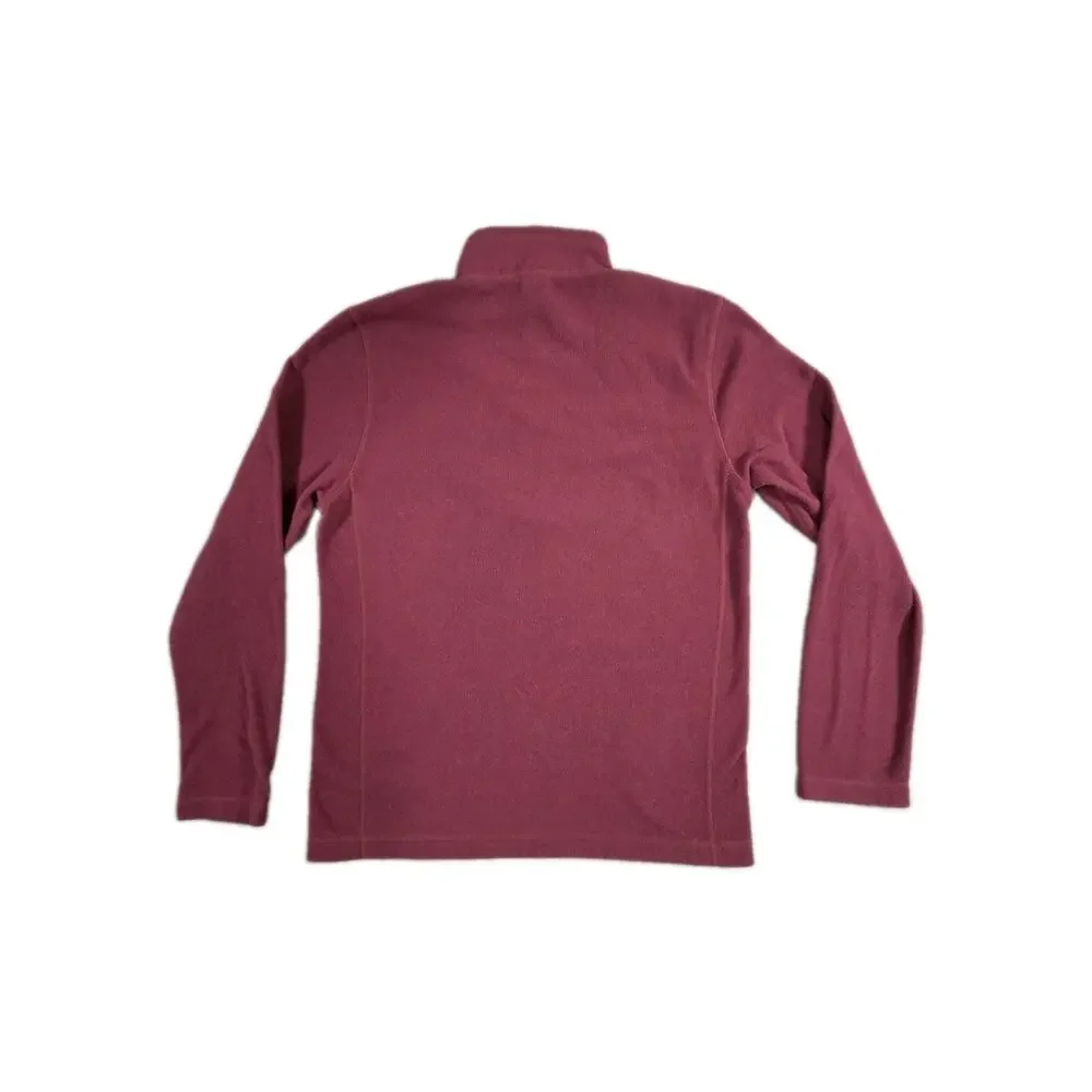 The North Face Mens Sz S Burgundy Long Sleeve 1/4 Zip Pullover Fleece Jacket C10